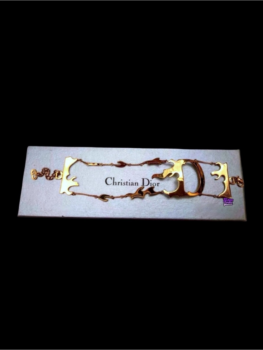 Dior John Galliano Gold Flaming “D” Logo Runway Bracelet Cuff - Picture 11 of 11